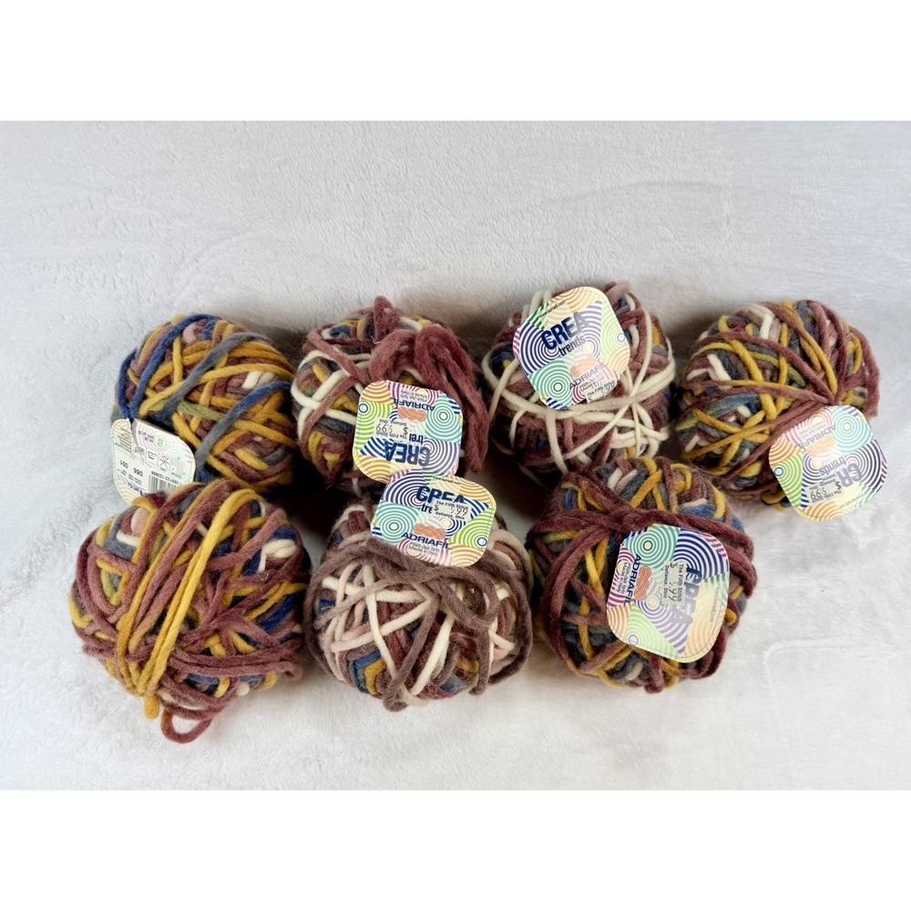 Lot of 7 Adriafil Crea Trends CJ 100% Wool Felting Yarn Color 055 Lot 001 Italy
